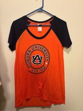 Auburn University Orange & Black Raglan Short Sleeve Tee